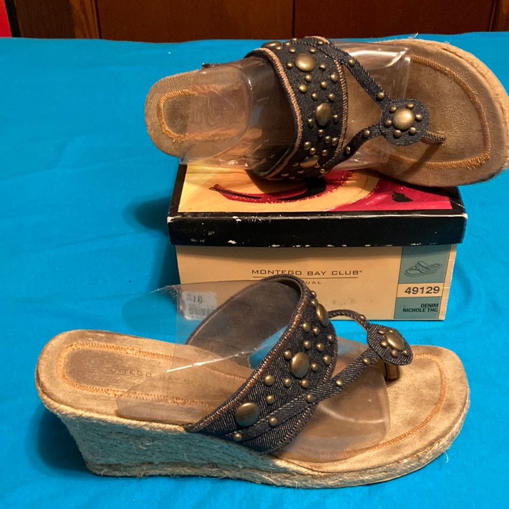 Montego Bay club denim wedge sandals